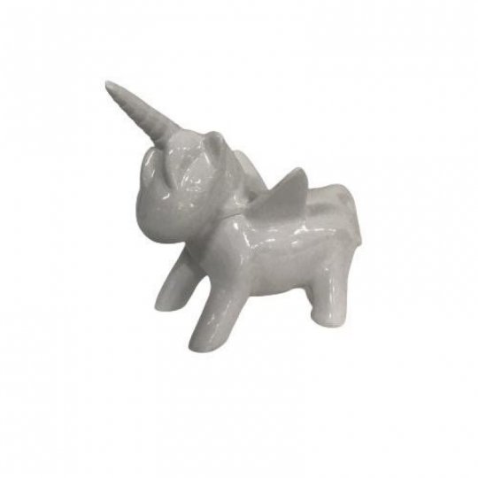 UNICORNIO BRANCO DE PORCELANA