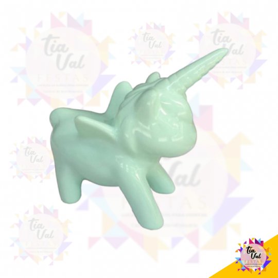 UNICORNIO VERDE BEBE DE PORCELANA