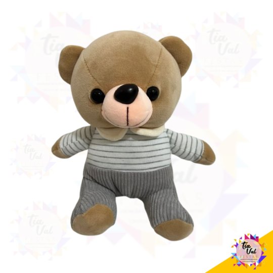 URSINHO PELUCIA MARRON C/ AZUL - CHA BABY