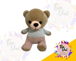 Foto de URSINHO PELUCIA MARRON C/ ROSA - CHA BABY