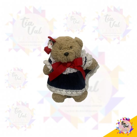 URSO PELUCIA VESTIDO AZUL - PEQUENO