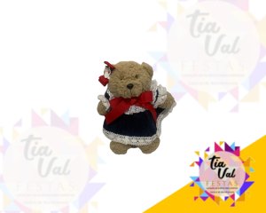 Foto de URSO PELUCIA VESTIDO AZUL - PEQUENO