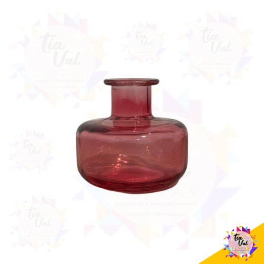 VASINHO VIDRO VERMELHO 8X8X8CM