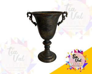 Foto de VASO ANFORA C/ ALÇA - DOURAD - OURO VELHO - METAL