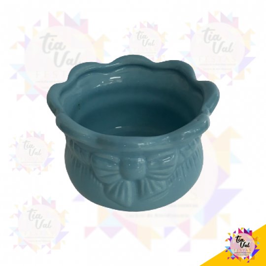 VASO AZUL CLARO CACHEPOT LAÇO MEDIO (PORCELANA)