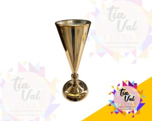 Foto de VASO CONE DOURADO  ALT 30 CM BOCA 10CM