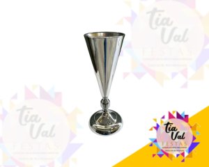 Foto de VASO CONE PRATA  ALT 30 CM BOCA 10CM