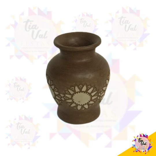 VASO DE BARRO COM RENDA - PEQUENO - FEIJOADA