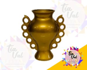 Foto de Vaso dourado c/ alças c / bolinhas