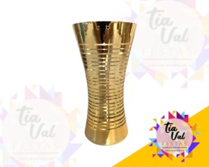 Foto de VASO DOURADO GOLD VIDRO LISTADO MEDIO