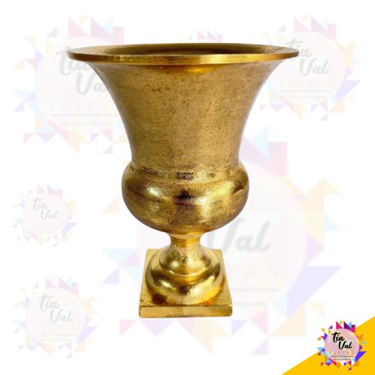 VASO DOURADO - MEDIO - METAL - 21 CM