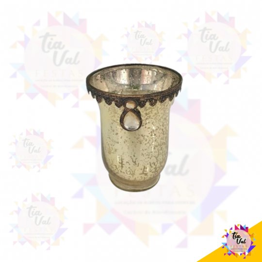 VASO DOURADO P C/ PEDRAS