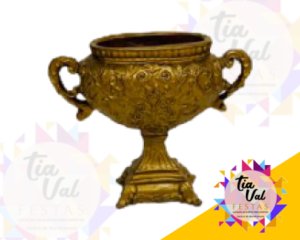 Foto de Vaso dourado taça oval  de resina