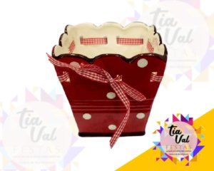 Foto de VASO PASSA FITA VERMELHO/BRANCO M -  SEM A FITA