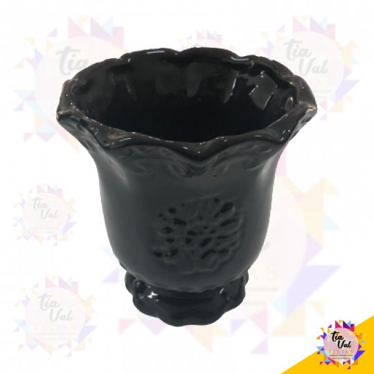 VASO PRETO CACHEPOT ESPANHA MEDIO