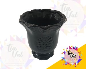 Peça De Xadrez Rei Decoração Em Cerâmica Preto Fosco