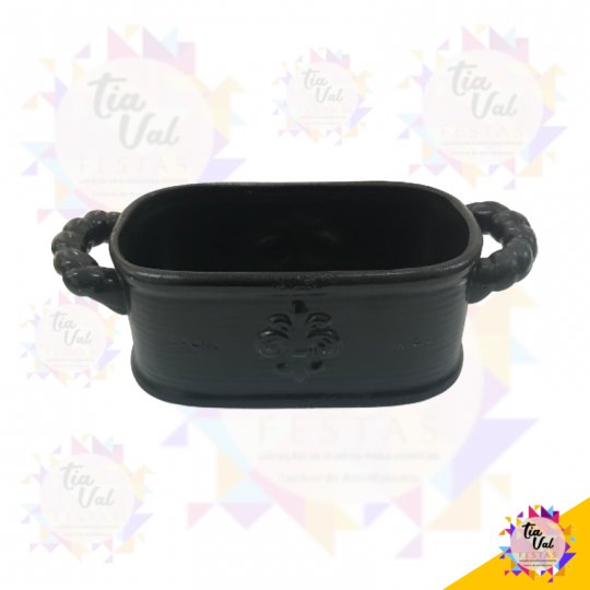 VASO PRETO OVAL C/ALCA