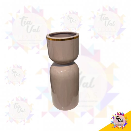 VASO ROSA COM DOURADO