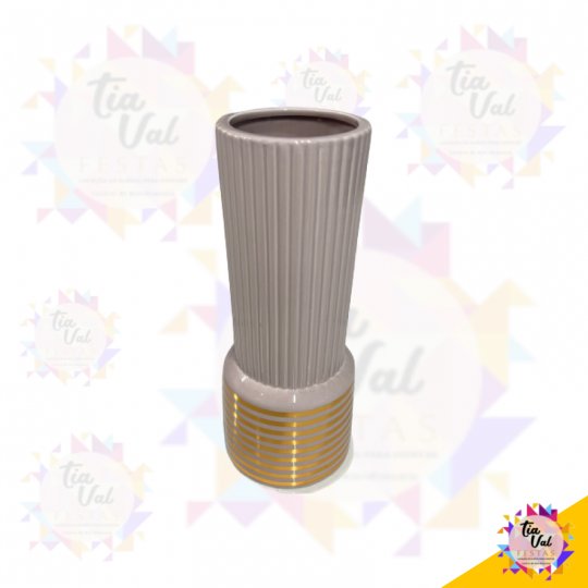 VASO ROSA  COM DOURADO- GRANDE