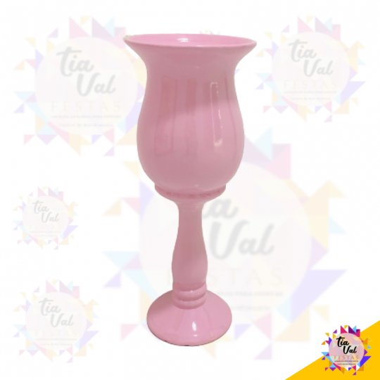 VASO ROSA TAÇA ALTA GRANDE