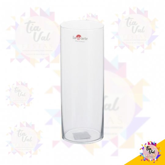 VASO TUBO CILINDRO DE VIDRO 11 X 22 - FINO  CENTRO MESA