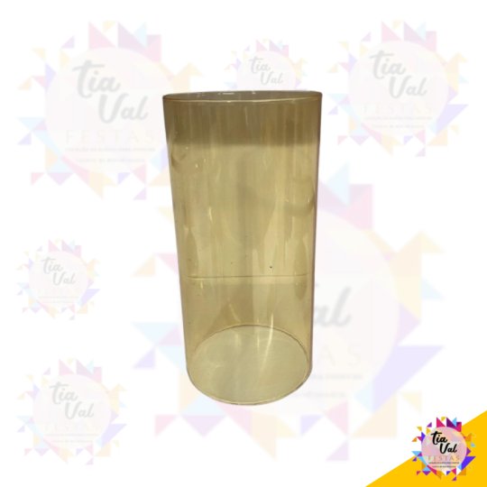 VIDRO CILINDRO DE CASTIÇAL 22 X 10 - AMARELO